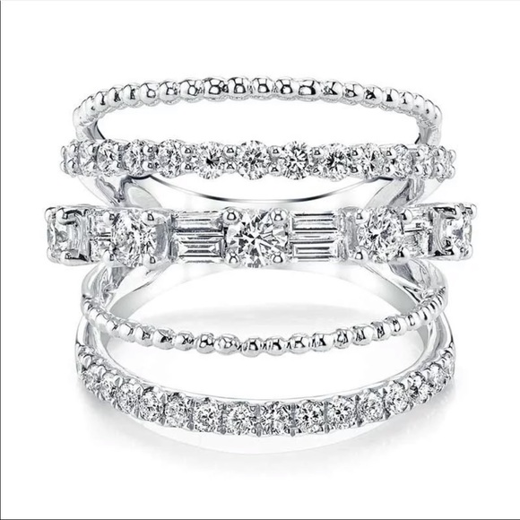 New Women’s Stackable 925 Silver Diamond Ring 💍 - Picture 2 of 5